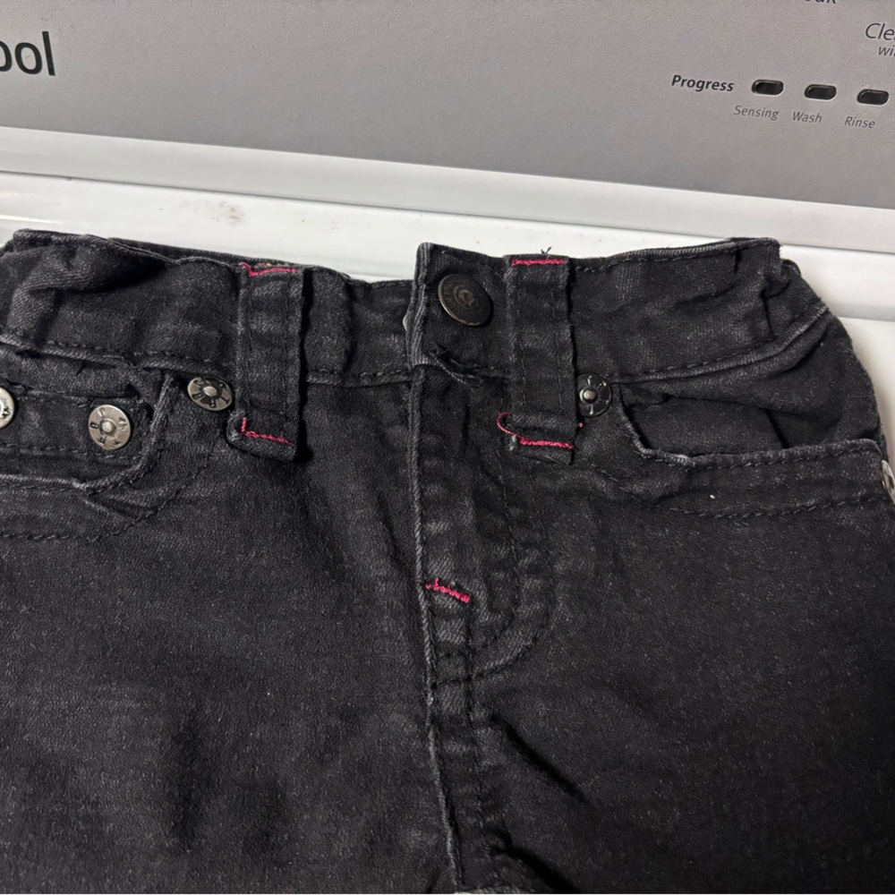 True Religion Black Kids Jeans with Red Stitching